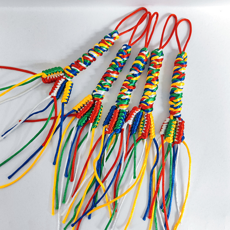 五彩色绳金刚结汽车挂饰吉祥结祝福结背包挂件蒙古族藏族手工艺品