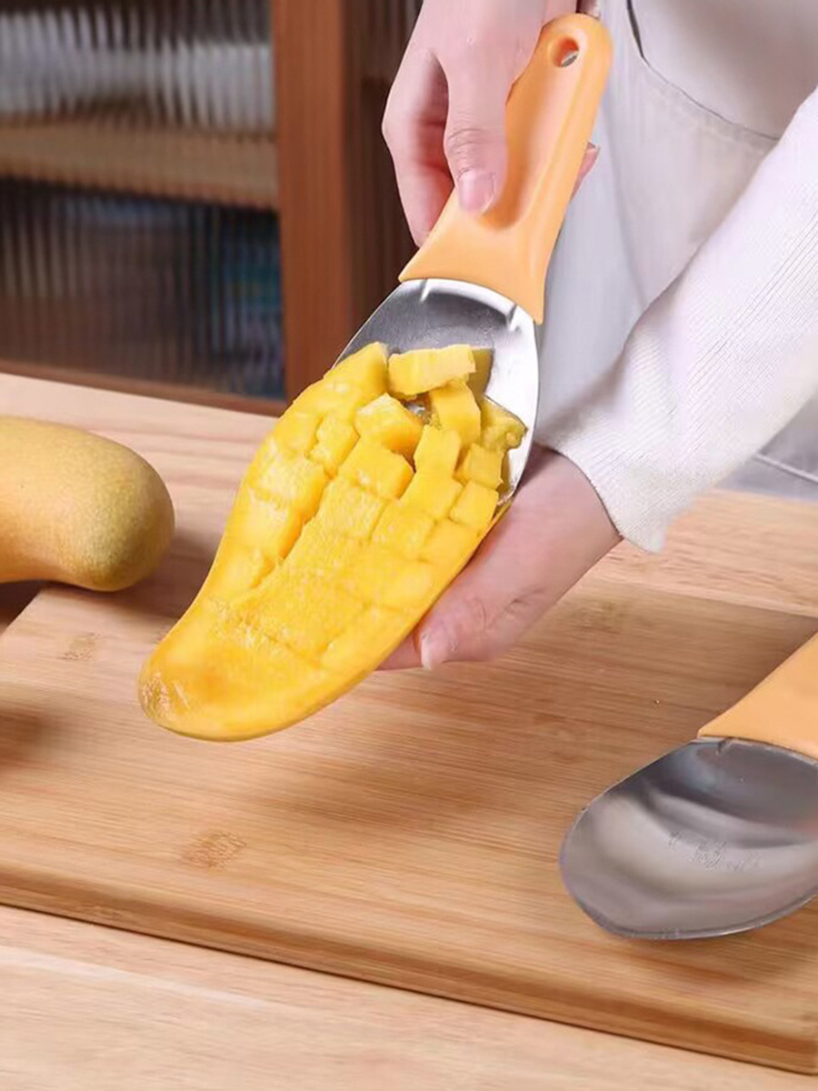 Fruit Knife Mango Wholesale Japanese Style Large Fruit Shape Scoop Cut Diced Avocado Watermelon Cutter