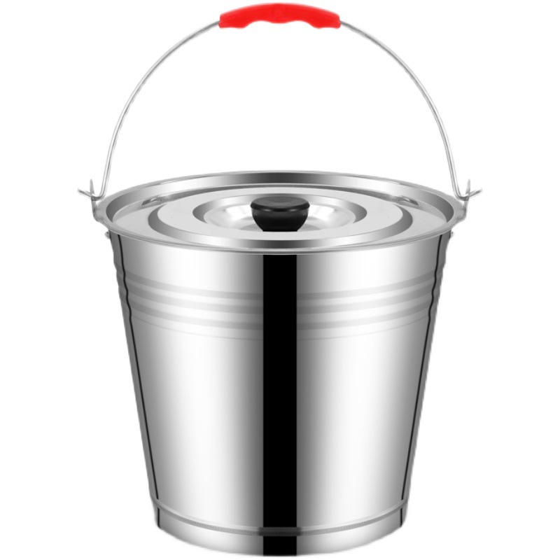 Multi-Purpose Extra Thick Stainless Steel Portable Bucket Large Capacity Home Use and Commercial Use Ice Bucket Well Bucket Leglen Beer Barrel