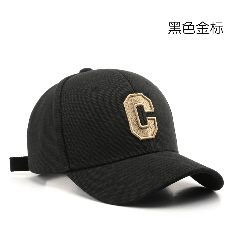 Hat Women's Japanese Spring and Autumn Letter C Embroidered Peaked Cap Outdoor Street Sports Men's Travel Sun Protection Sunshade Baseball