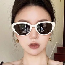 复古猫眼时尚个性小框潮酷墨镜男2023新品防晒高级感眼镜女太阳镜