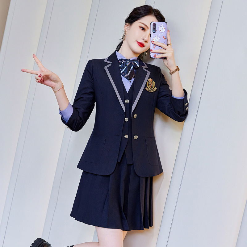 西装女春秋季新款学院风jk制服套裙酒店前台酒吧ktv服务员工作服