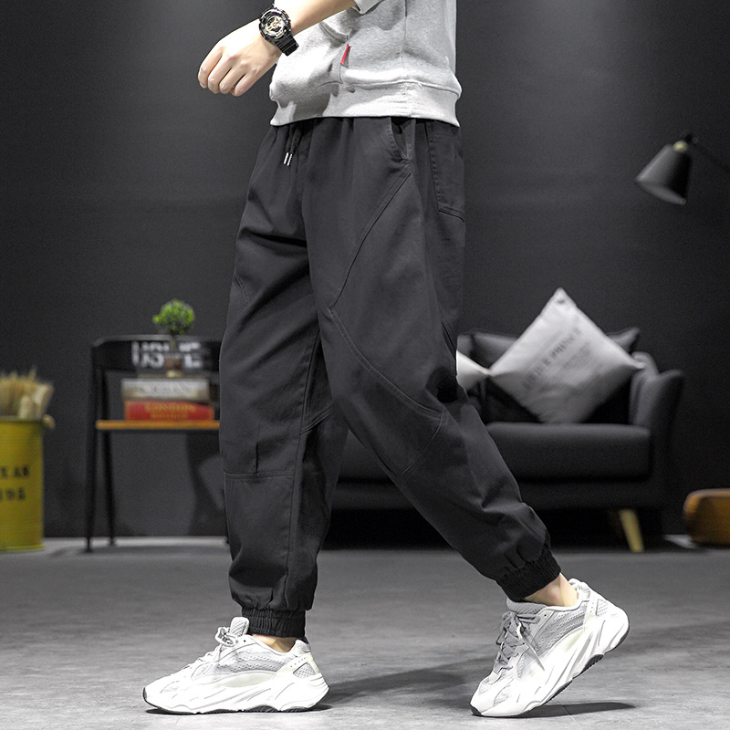 Japanese-Style Retro Overalls Men's Summer plus Size Trend Cotton Pants Fashion Brand Ins Ankle-Tied Harem Casual Pants