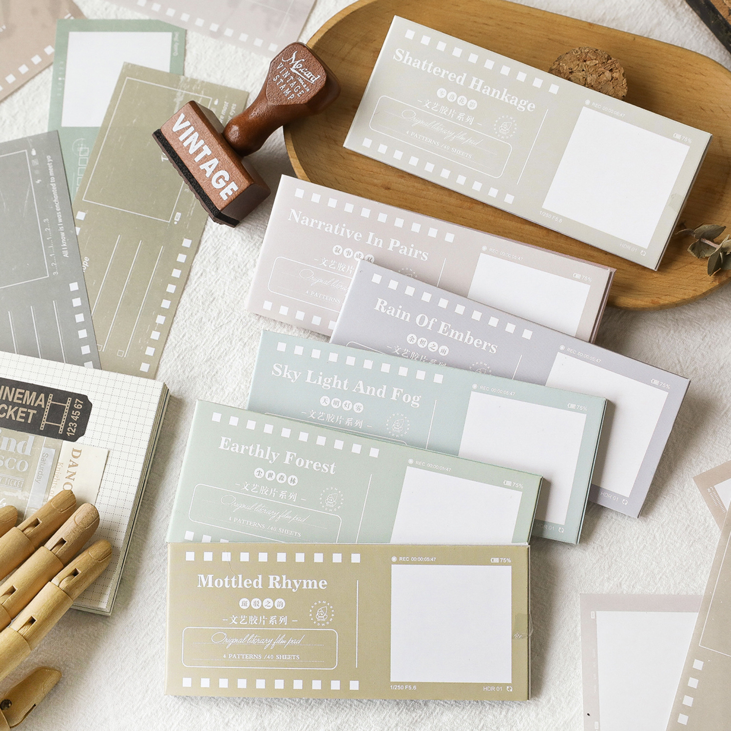 陌墨文艺胶片便签本 文艺胶片系列 留言记事手帐diy打底装饰纸6款