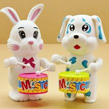 网红上链发条打鼓兔子玩具儿童敲鼓卡通动物玩具婴儿男女孩
