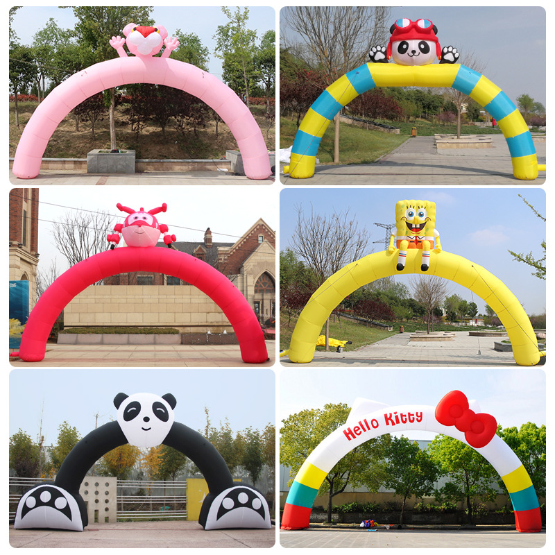 熊猫海绵宝宝粉红豹充气拱门哆啦a梦机器猫超级飞侠卡通气模广告