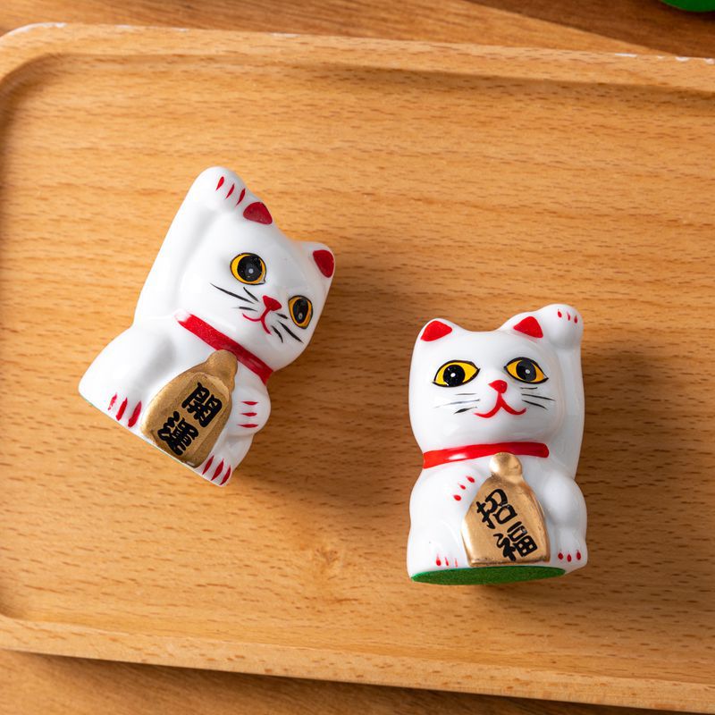 招财猫汽车摆件可爱发财猫卡通小迷你套装日式桌面小摆件小礼物