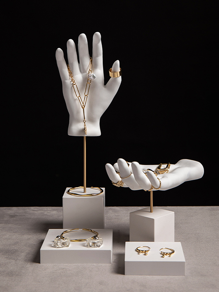 首饰展示架创意手工石膏手模饰品店铺摆件耳钉耳环架珠宝陈列道具