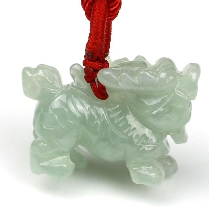 a货翡翠玉麒麟吊坠火麒麟吊坠男女款儿童立体玉麒麟小号挂件-阿里巴巴
