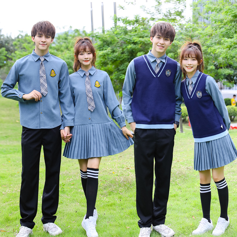 高中生班服秋季套装英伦学院风高中生春秋中小学生韩国韩系表演服