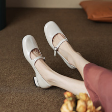 韩版复古平底玛丽珍单鞋女2022年新款秋季圆头低跟温柔风奶奶鞋子