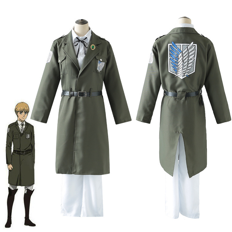 进击的巨人第四季风衣 绿巨人调查兵团团服cosplay服 军绿色大衣