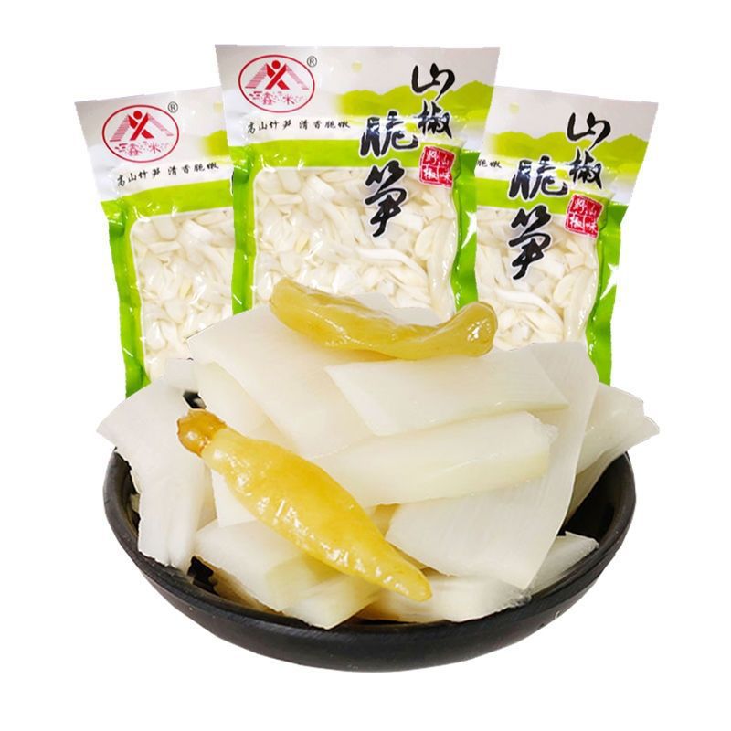 笋尖即食鑫米200g,100g山椒200g脆笋休闲零食开袋即食零售及批发