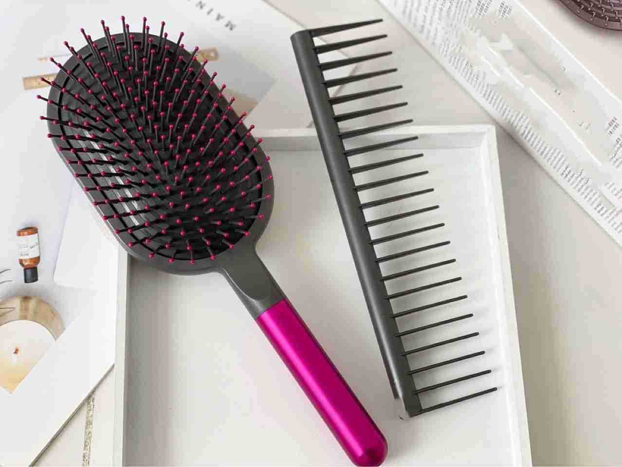 气垫梳戴森同款按摩梳直发梳两件套美发造型防静电顺滑气垫梳子