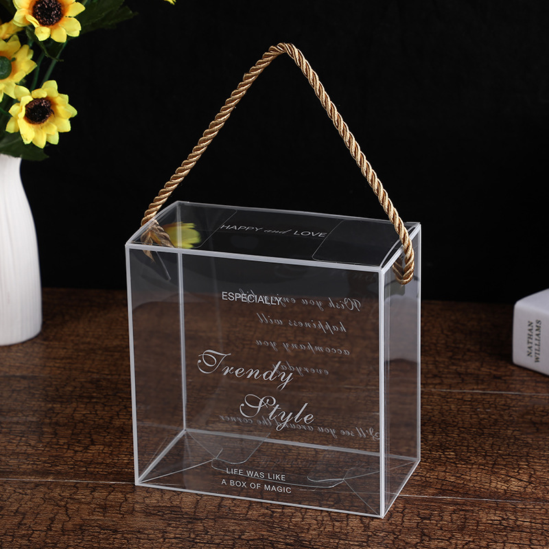 正方形透明手办礼盒pvc透明盒塑料折盒pet透明折叠塑料盒现货批发