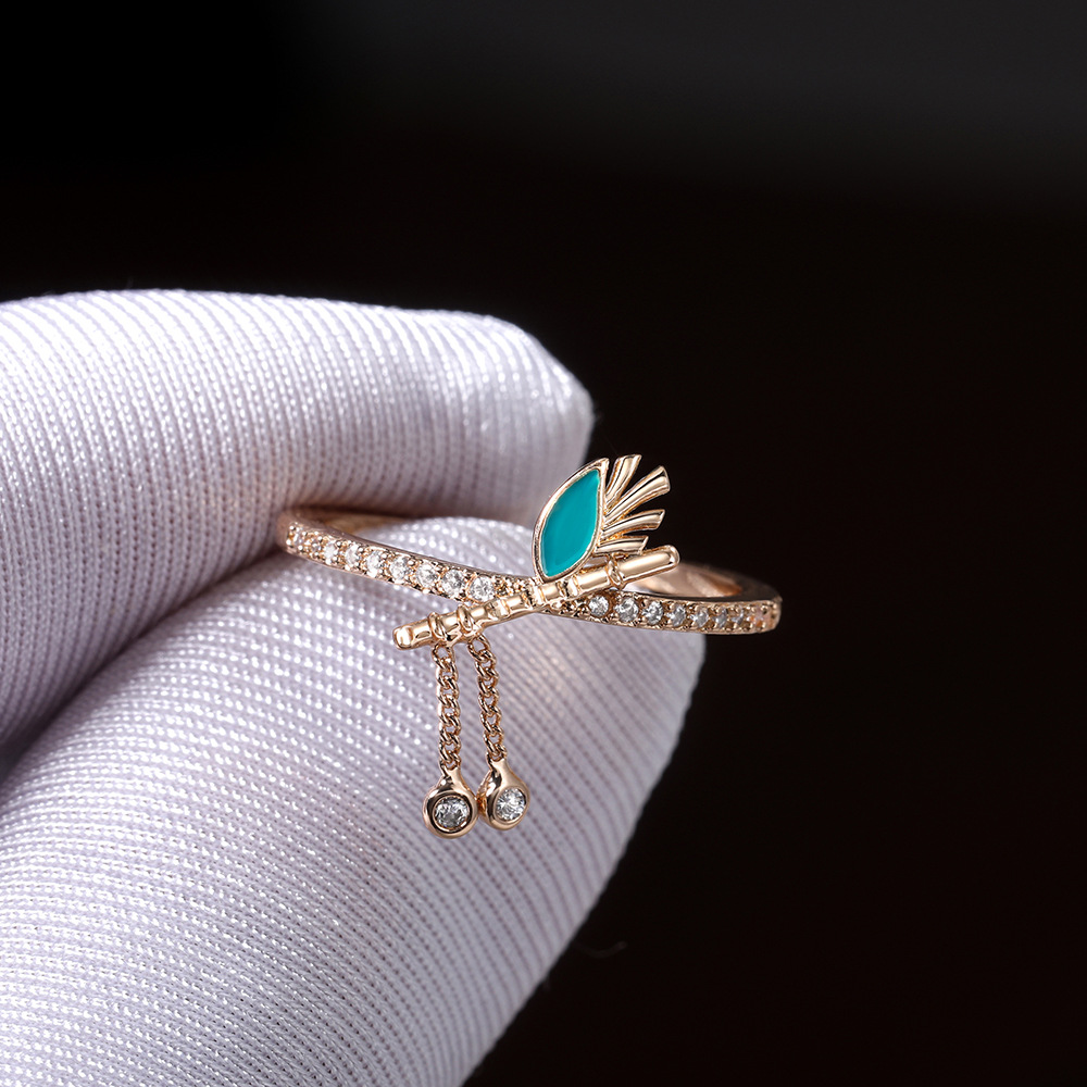 跨境wish速卖通新品 时尚ins风小清新流苏戒指 潮流别致女士尾戒