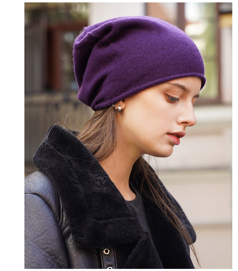厂家批发秋冬新款针织羊绒帽无帽檐卷边女士冬季保暖韩版毛线帽子