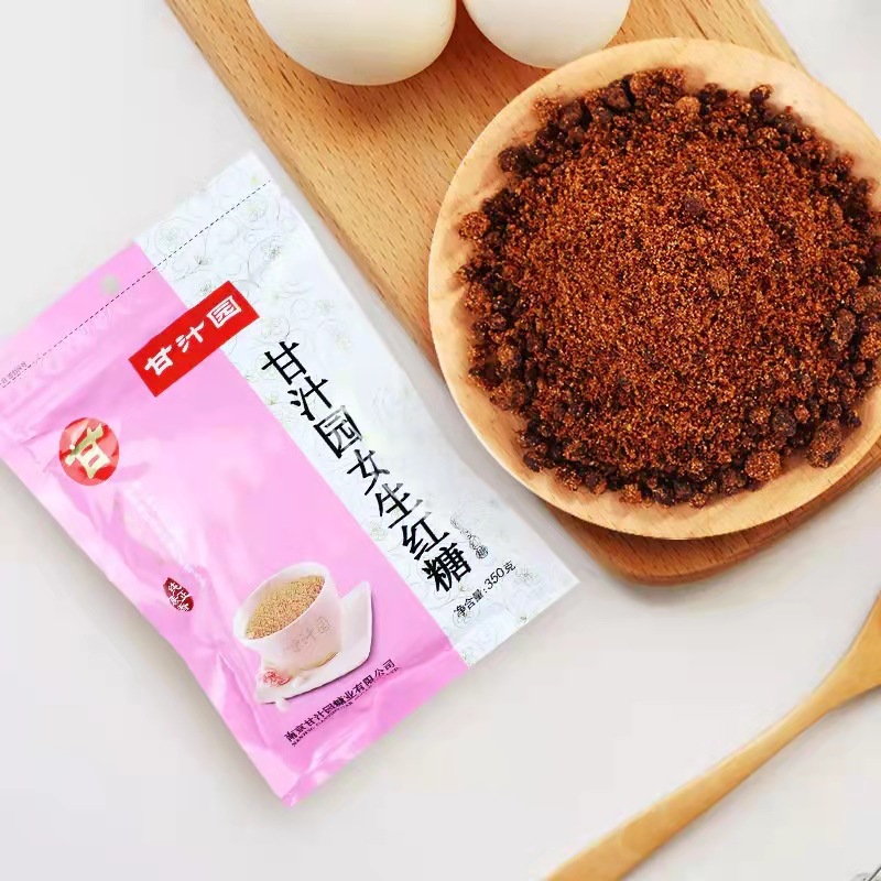 甘汁园阿胶红糖纯正红糖女生红糖姜汁红糖月子红糖350g整箱拍24袋