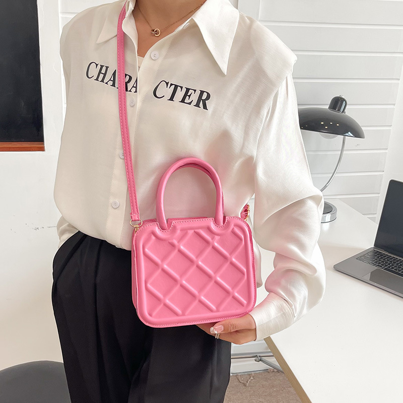 Fresh Solid Color Small Handbags 2022 New Trendy Spring and Summer This Year Popular Western Style Shoulder Crossbody Small Square Bag