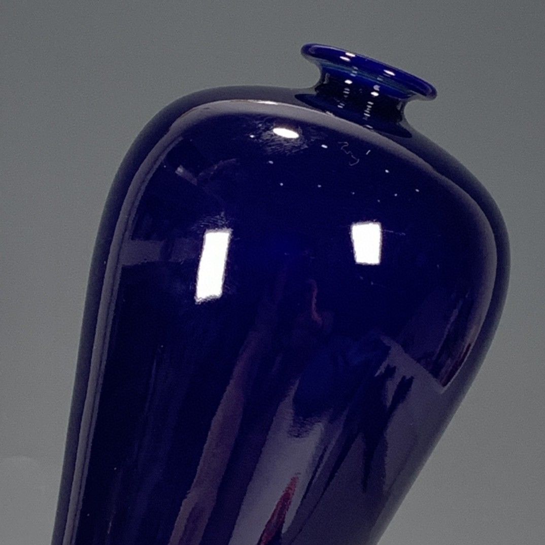 古董古玩旧货老货古瓷杂项欧洲回流明代霁蓝釉梅瓶仿古送礼瓷器