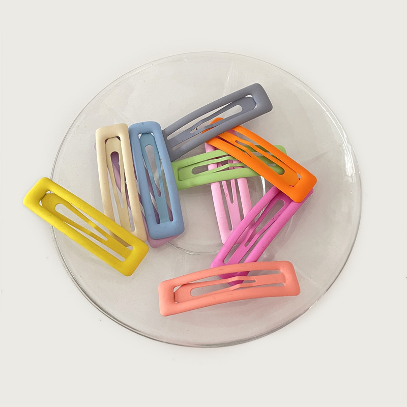 糖果色橡皮漆发夹bb夹少女刘海夹发卡时尚ins侧边夹子小清新发饰