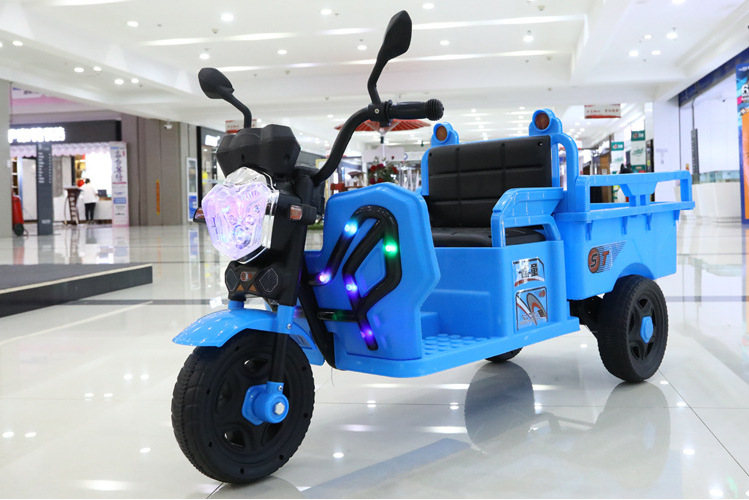 儿童三轮电动车大号仿真玩具车带斗车男女宝可坐可带人充电车