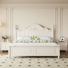 实木床现代简约单人双人主卧1.8米1.2米小户型欧式白色公主床