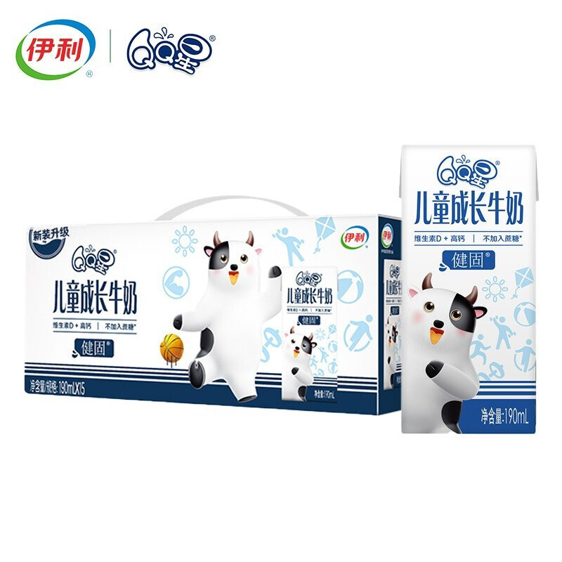新 伊利 qq星儿童成长牛奶健固190ml*15(22年4月)