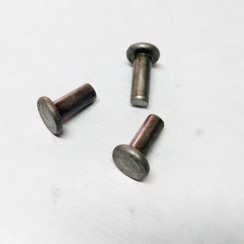 镀锌平头实心铁铆钉 平头敲击式铆钉本色铁铆钉 3m4m5m6m8-m30