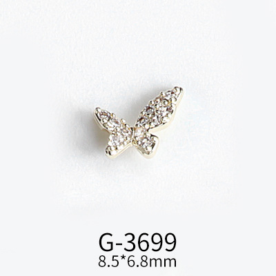 Internet Celebrity Nail Beauty New LZ Series Ornament Luxury High-End Ring Butterfly Wings Bear Color Retention Electroplating G-3695