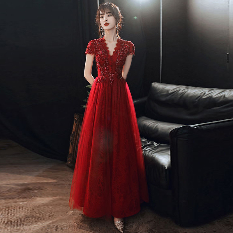 新款2022亚马逊爆款婚纱重工性感宴会婚礼礼服透视宴会礼服厂家直