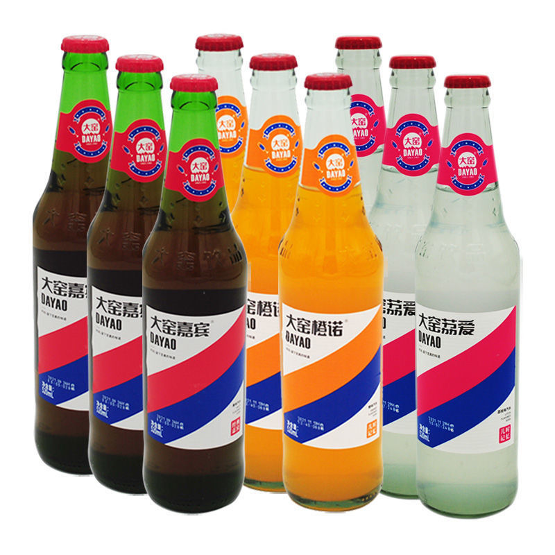 大窑汽水内蒙古嘉宾原味橙味荔爱味碳酸饮料玻璃瓶易拉罐整箱厂