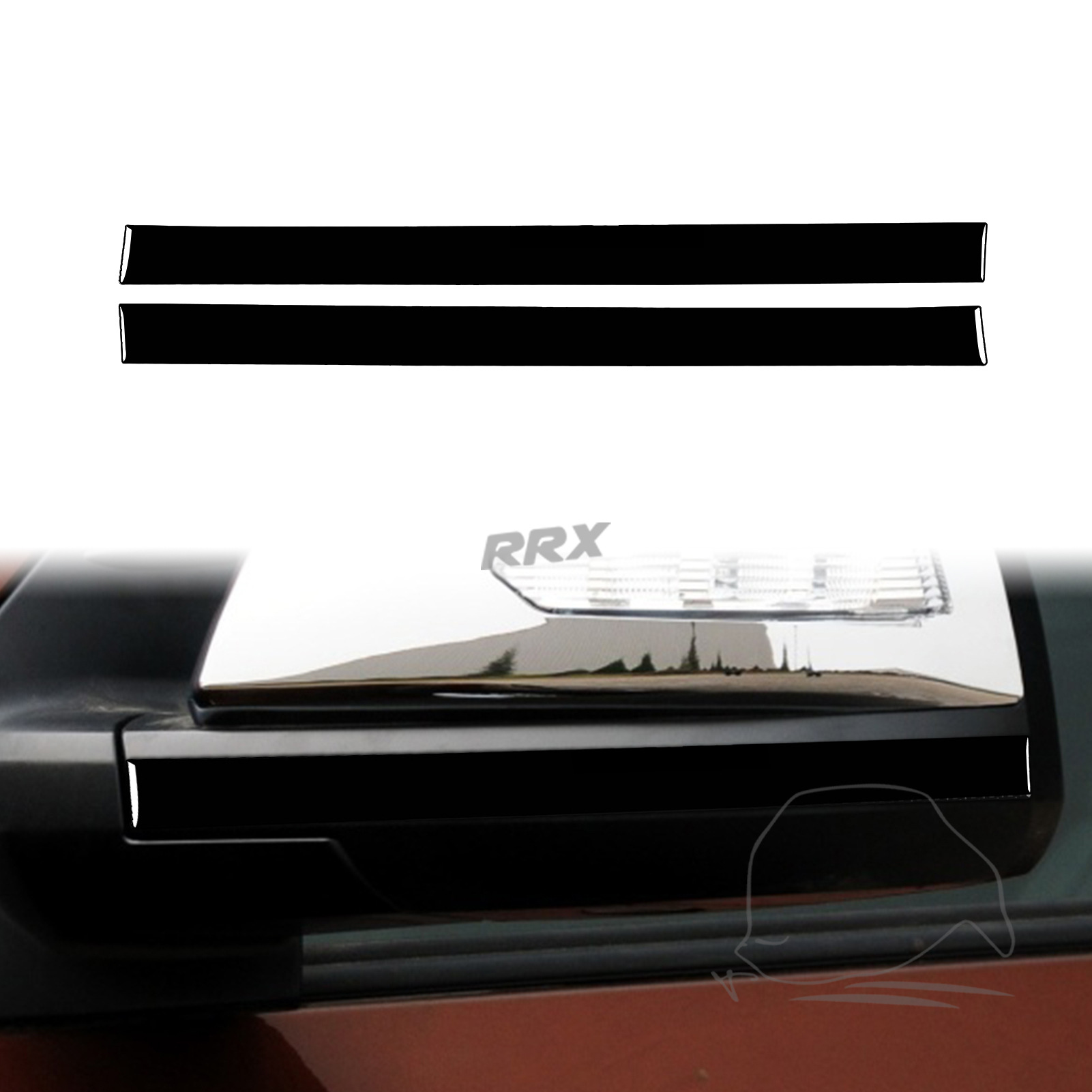 适用于14-18款丰田坦途后视镜防擦钢琴黑改装装饰