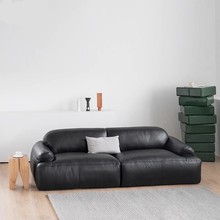 北欧极简设计师创意棉花糖拉扣沙发意式轻奢客厅双三人纳帕皮沙发