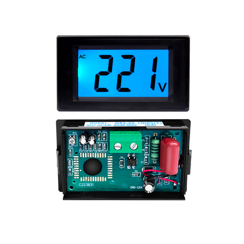 交流电压表数字数显头单相220v110三相380测量显示器D85-20妙之凌