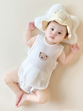 夏季婴儿护肚衣服宝宝防着凉肚兜新生儿半背衣服薄款无袖背心