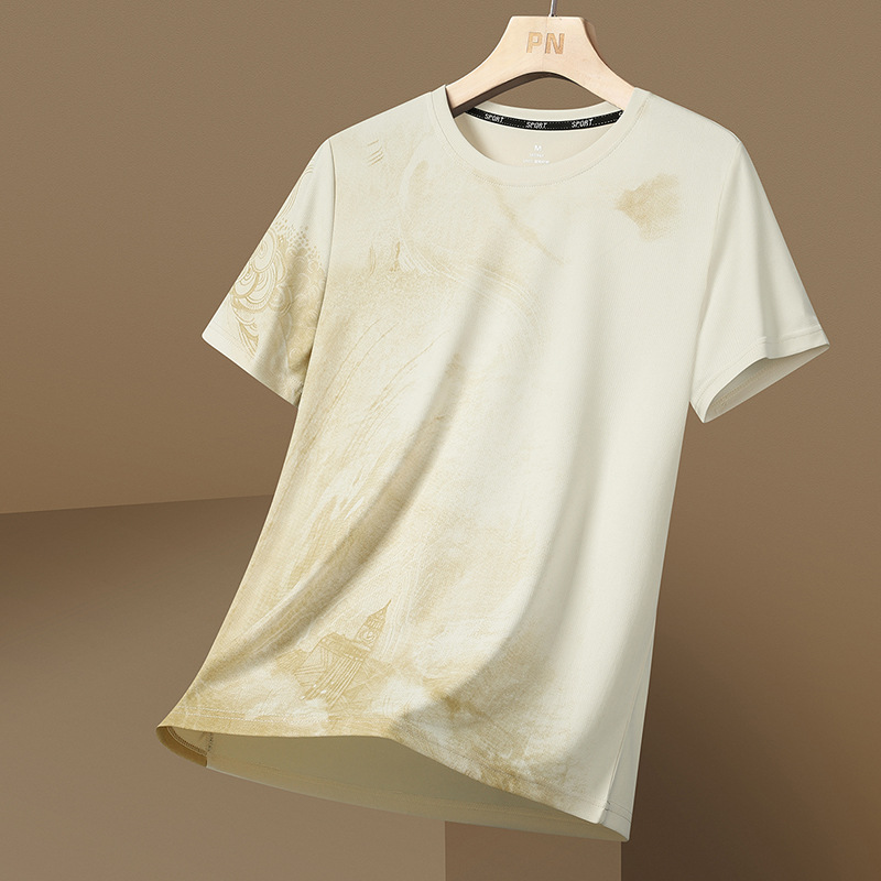 速干t恤男冰丝夏季薄款运动短袖宽松大码衣服训练跑步服新款上衣