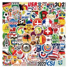 100张世界杯足球贴纸行李箱头盔手机壳防水电脑头盔贴画 sticker
