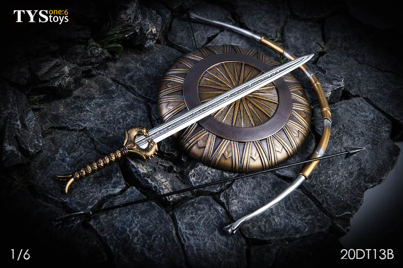 现货tystoys 1/6 女侠武器配件包 剑盾 弓箭 适合可动女兵人偶