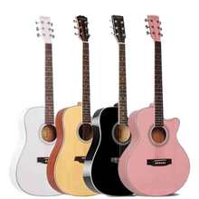 马丁密思40 41寸单板民谣吉他 黑色 粉色 白色 原木初学入门吉他