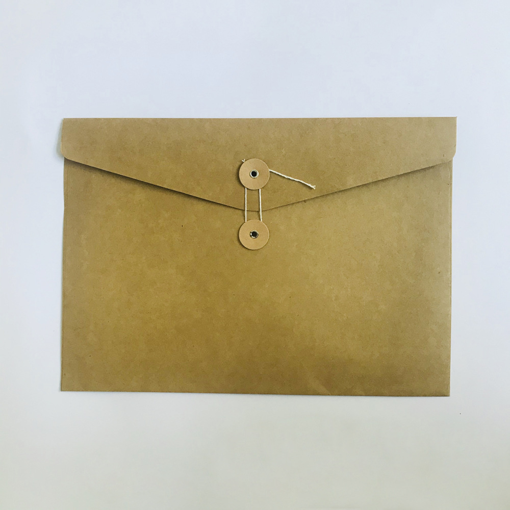 装a4黑卡横版信封纯黑线封口现货投标绕线档案袋烫金烫银文件袋a5