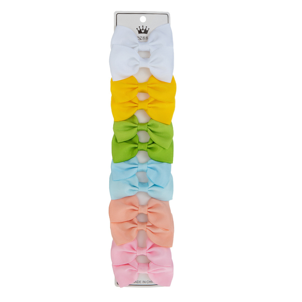 Candy Color Bang Clip New 12PCs Suit Baby Hair Accessories Children's Bow Headdress Side Clip