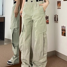 美式复古高级感多口袋工装裤男女宽松机能伞兵裤拖地冲锋阔腿裤潮