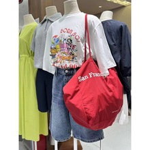 韩国东大门SAN夏季新款大容量帆布包包女ins小众手提单肩环保袋子