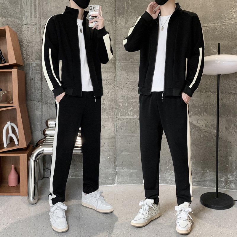 Men's Suit 2024 New Spring Korean Style Loose Two-Piece Suit Youth Casual Cotton Sports Suit