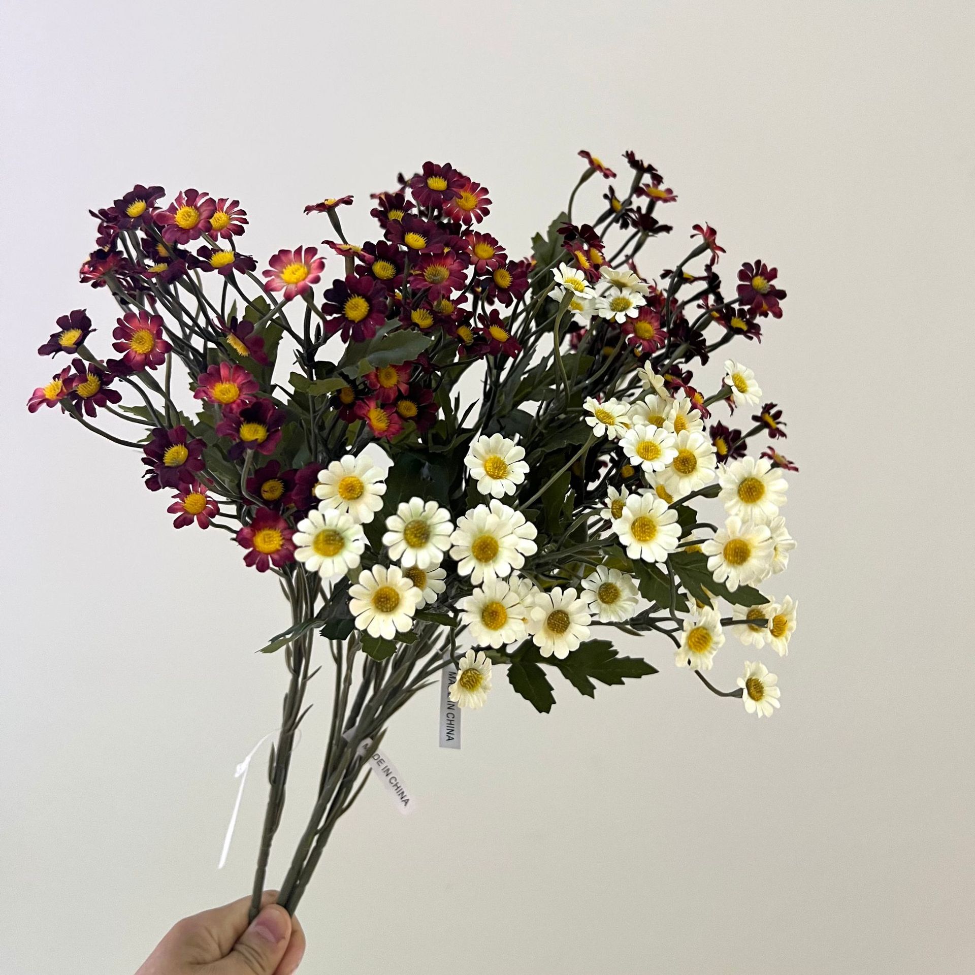 仿真跳兰菊花束白色太阳花小雏菊绢花假花婚庆装饰花洋甘菊外贸