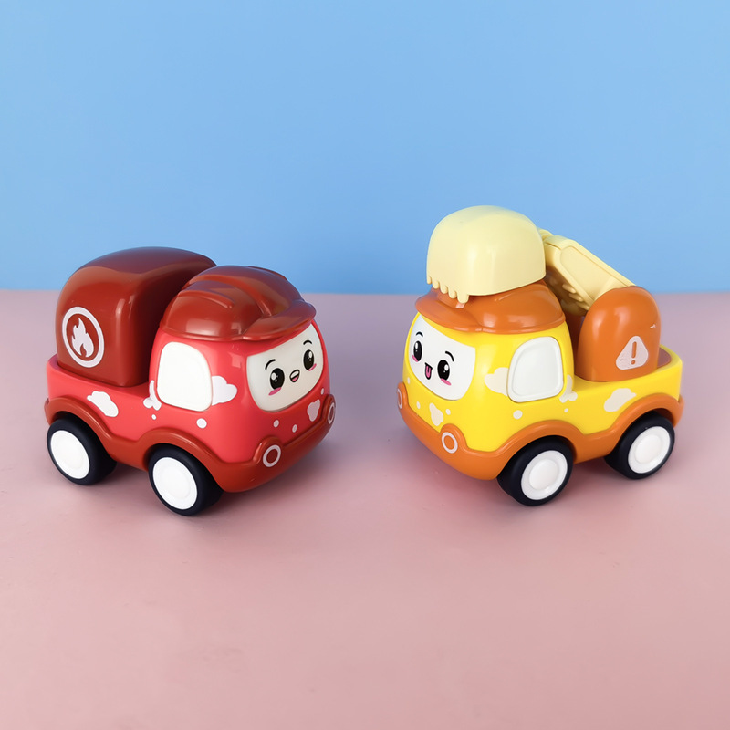 Tiktok Same Children's Toy Engineering Car Cake Decorative Ornaments Car Baby Warrior Cartoon Car Wholesale