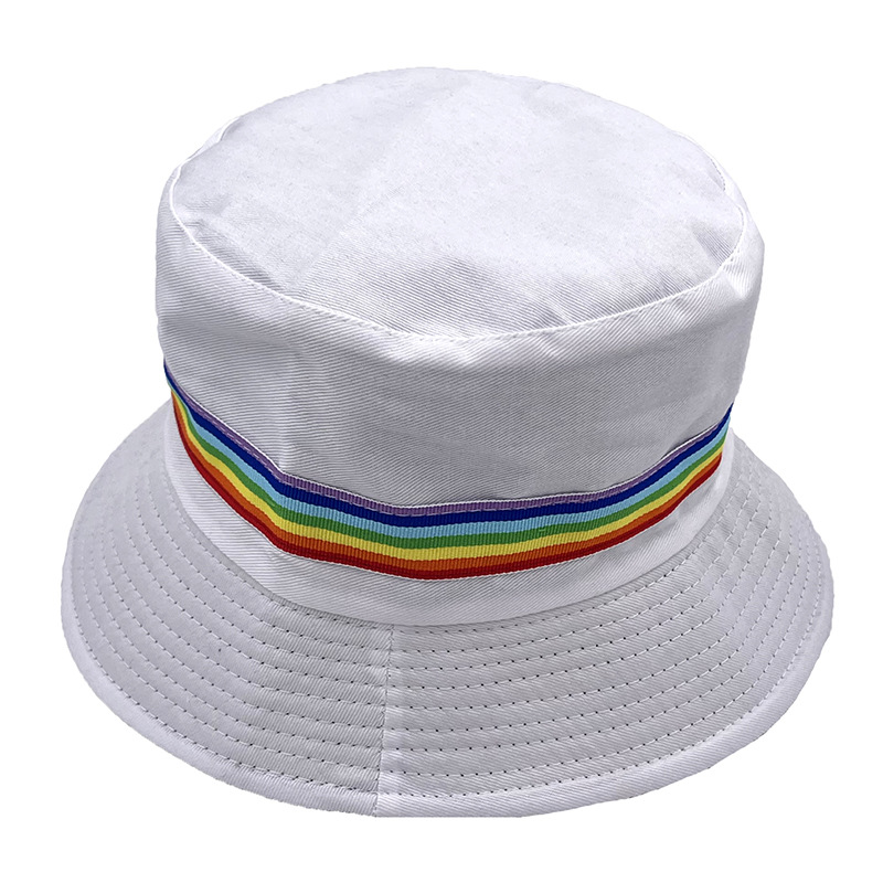 New Rainbow Bar Decorative Adult Summer Fisherman Hat Casual Autumn Bucket Hat Sun Protection Casual Sun-Proof Hat