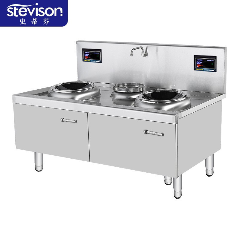 史蒂芬(stevison)12kw*2双头单尾小炒炉商用电磁凹面电磁灶大功