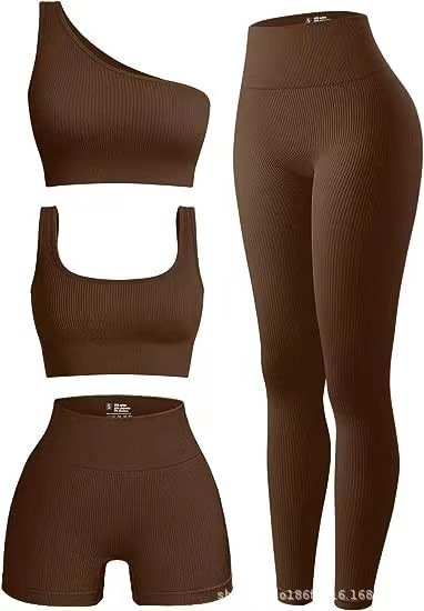 Thread Yoga Four-Piece Set Yoga Pants Sports Bra Women's Sports Underwear Wholesale Yoga Exercise Suit Women's Clothing
